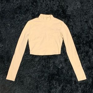 Fashion Nova Nude Long Sleeve Crop Top